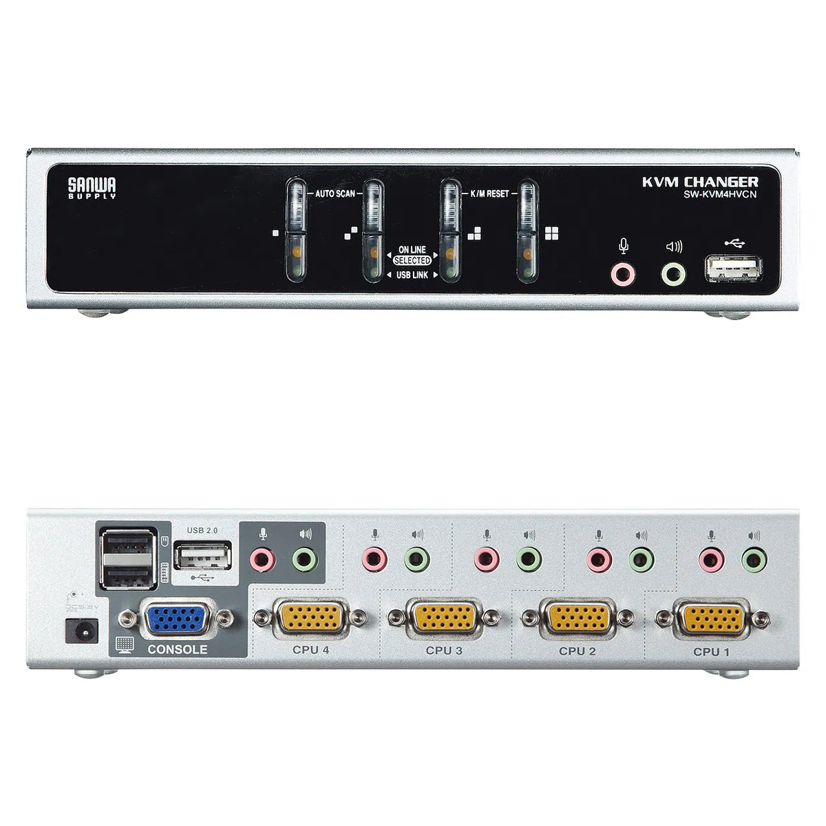 Automatic PC switch (4:1) compatible with both USB and PS/2 consoles SW-KVM4HVCN