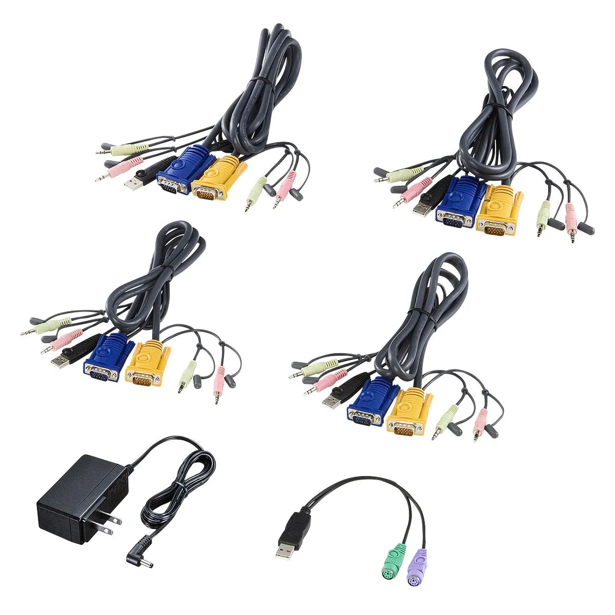 Automatic PC switch (4:1) compatible with both USB and PS/2 consoles SW-KVM4HVCN