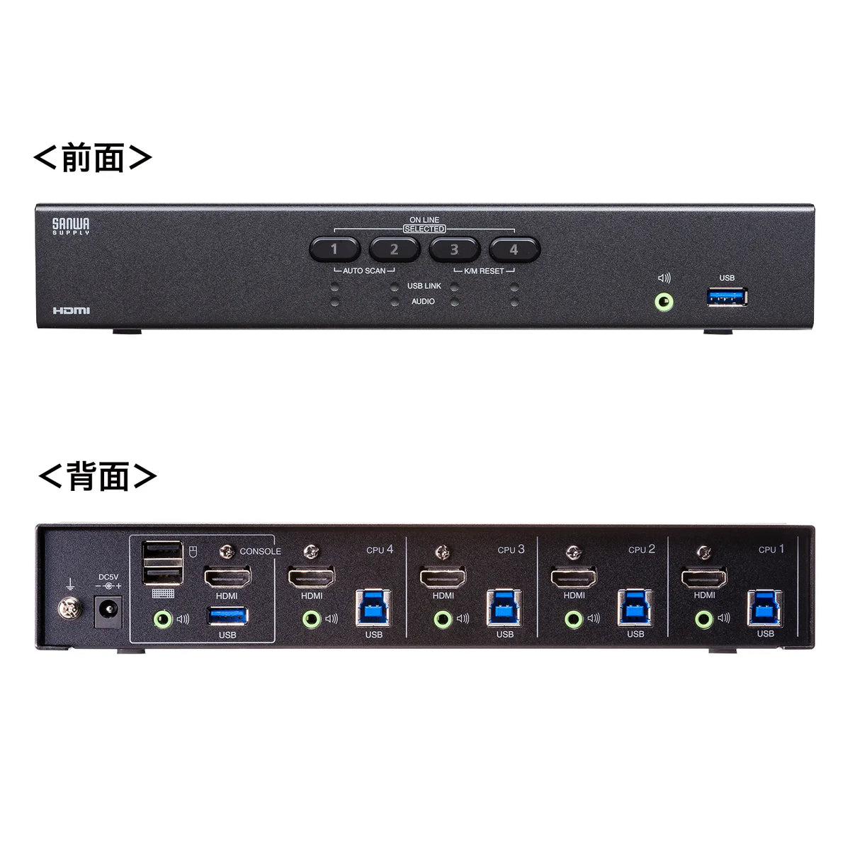 4K compatible HDMI PC automatic switch (4:1) SW-KVM4U3HD