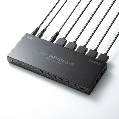 4-input 1-output HDMI switch (4K compatible/seamless switching/with remote control) SW-UHD41RSL