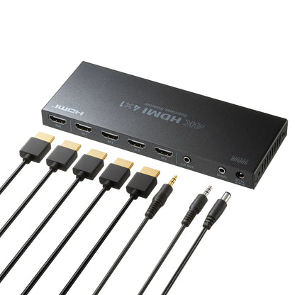 4-input 1-output HDMI switch (4K compatible/seamless switching/with remote control) SW-UHD41RSL