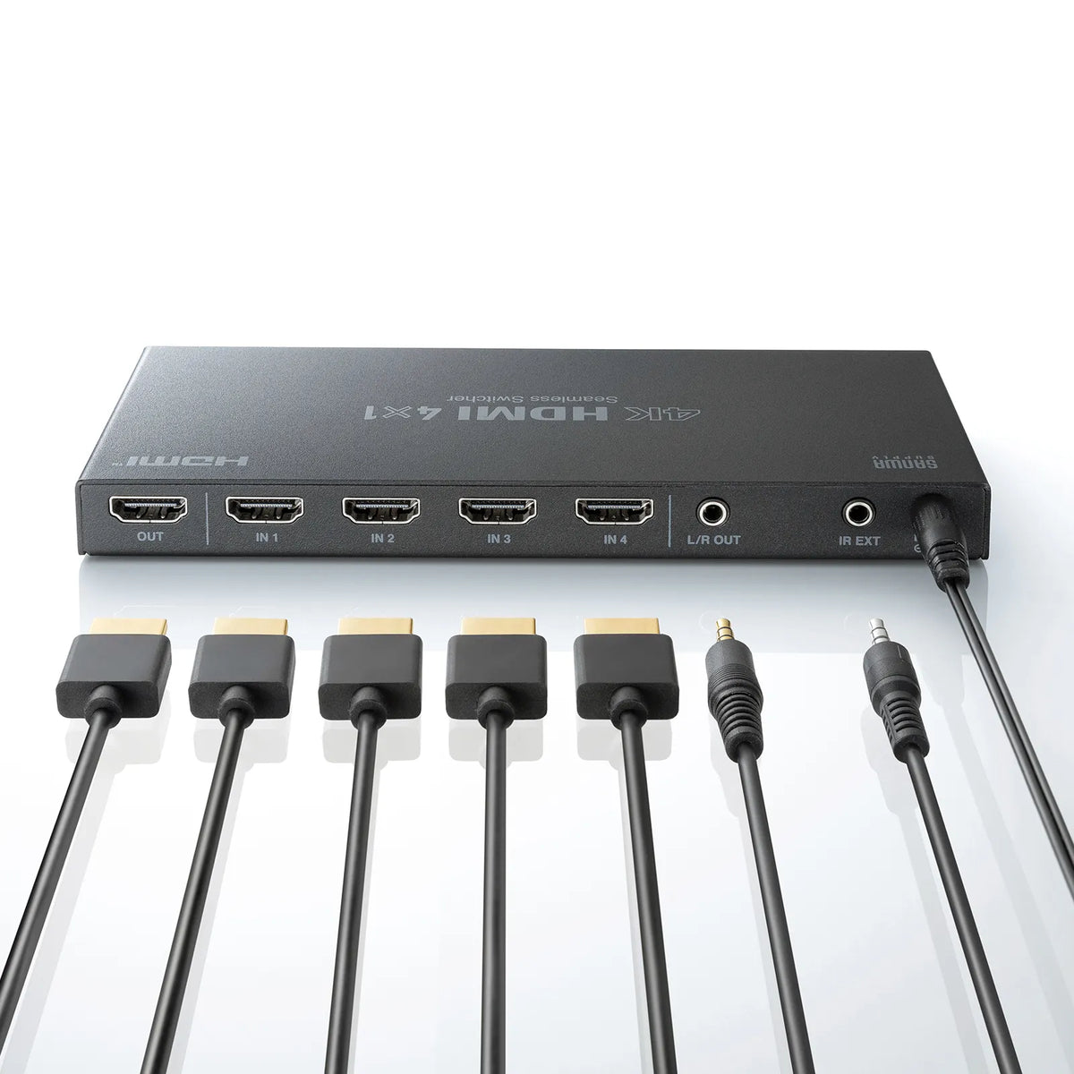 4-input 1-output HDMI switch (4K compatible/seamless switching/with remote control) SW-UHD41RSL