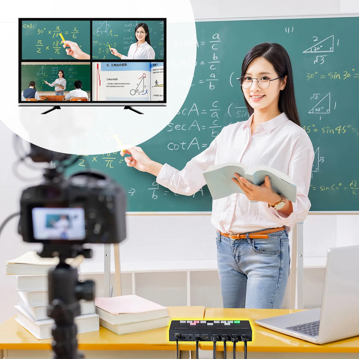 4-input, 1-output HDMI switcher (4K compatible/screen split/capture function) SW-UHD41UVC