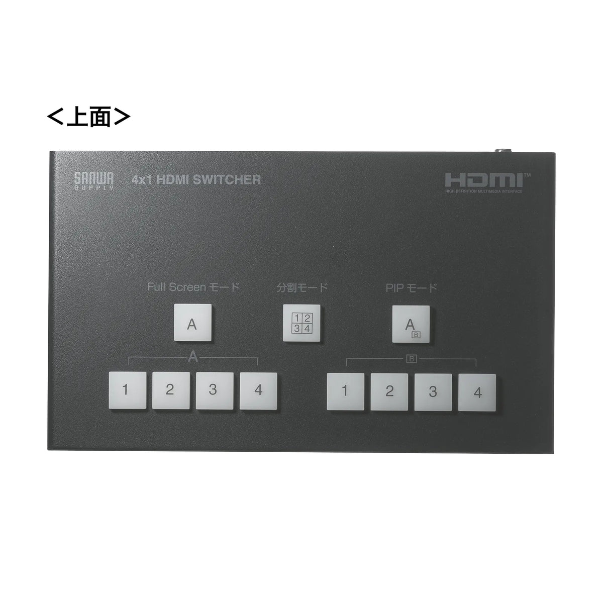 4-input, 1-output HDMI switcher (4K compatible/screen split/capture function) SW-UHD41UVC