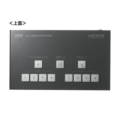 4-input, 1-output HDMI switcher (4K compatible/screen split/capture function) SW-UHD41UVC