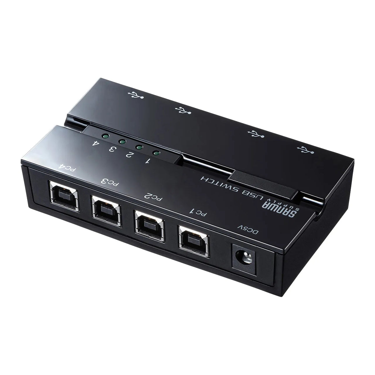 磁石付きUSB2.0手動切替器（ハブ付き・4回路） SW-US44HMG