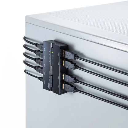 磁石付きUSB2.0手動切替器（ハブ付き・4回路） SW-US44HMG