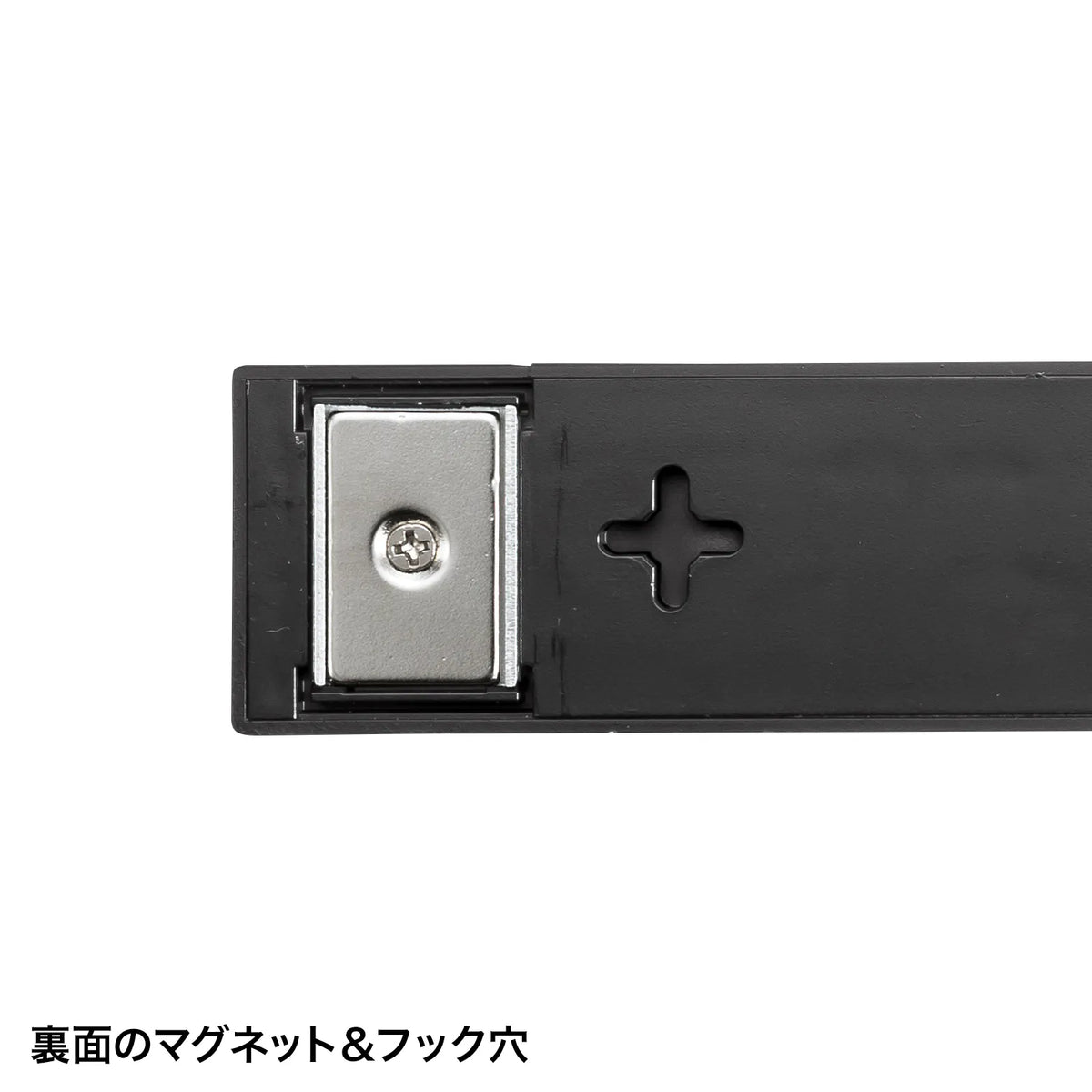 Power strip with 2-prong outlets, 10 sockets, strong neodymium magnets, and shutters. TAP-2210-1BK