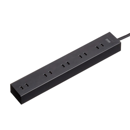 Power strip with 2-prong outlets, 10 sockets, strong neodymium magnets, and shutters. TAP-2210-1BK