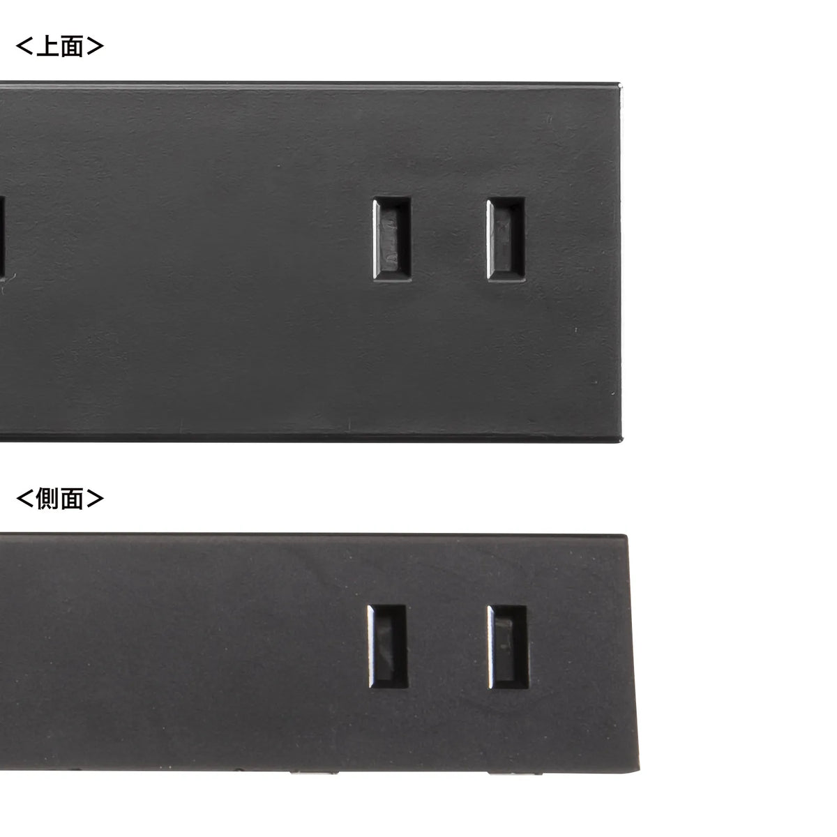 Power strip with 2-prong outlets, 10 sockets, strong neodymium magnets, and shutters. TAP-2210-1BK