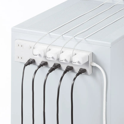 Power strip with 2-prong outlets, 12 sockets, AC adapter compatible, with magnet (TAP-2312-1W)