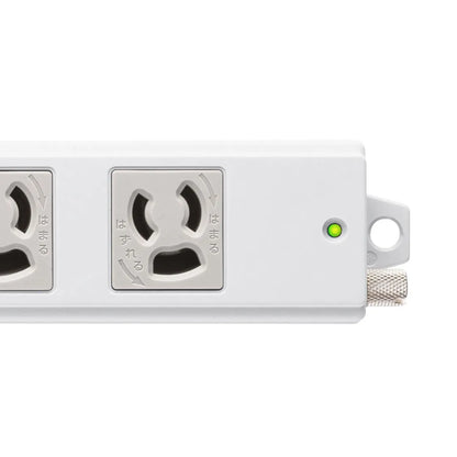 Power strip with remote switch and locking mechanism TAP-5433MGN2-3