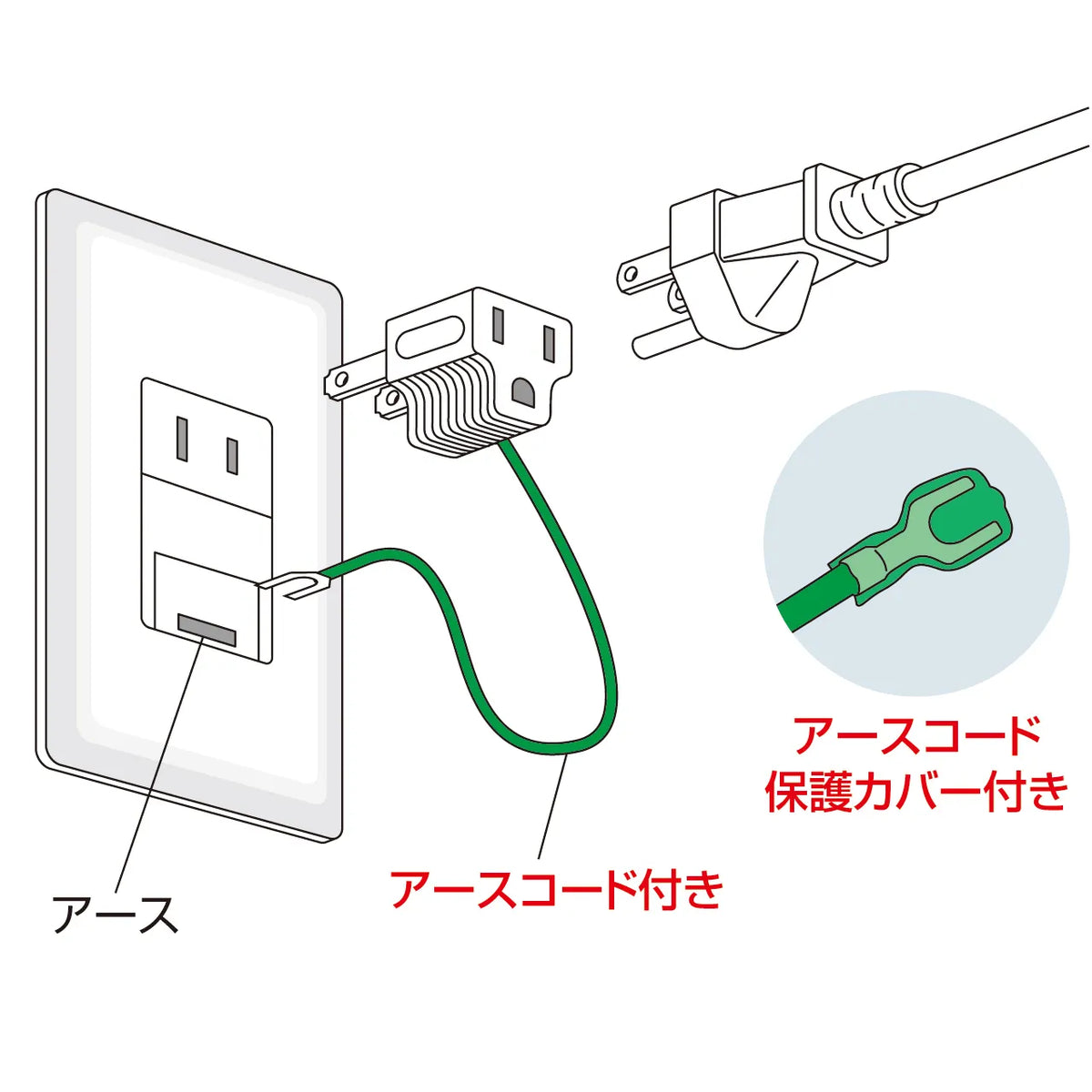 3-pin to 2-pin conversion adapter (gray) TAP-AD1GYN