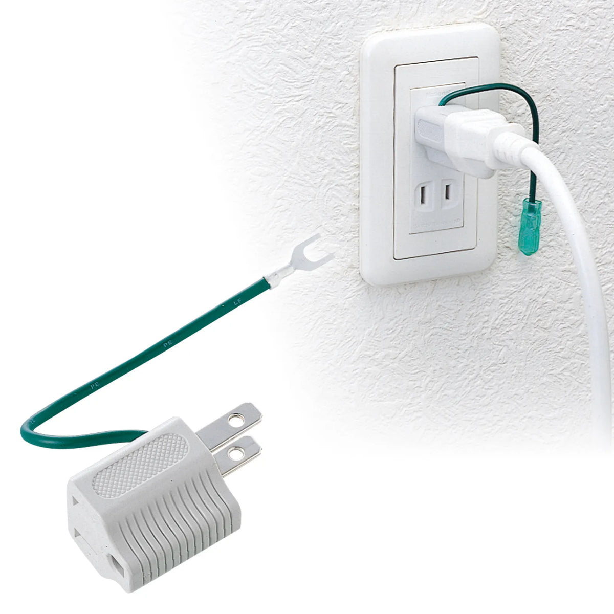 3-pin to 2-pin conversion adapter (gray) TAP-AD1GYN