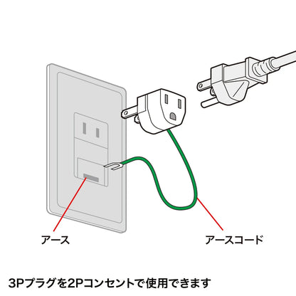 3-pin to 2-pin conversion adapter with insulating cover TAP-AD1N