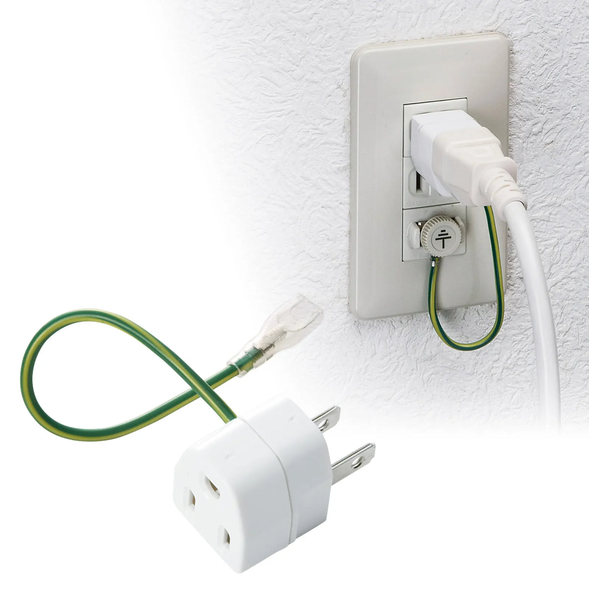 3-pin to 2-pin conversion adapter with insulating cover TAP-AD1N