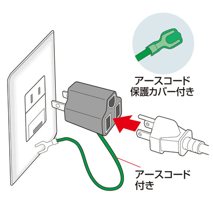 3P→2P変換アダプタ TAP-AD8BK