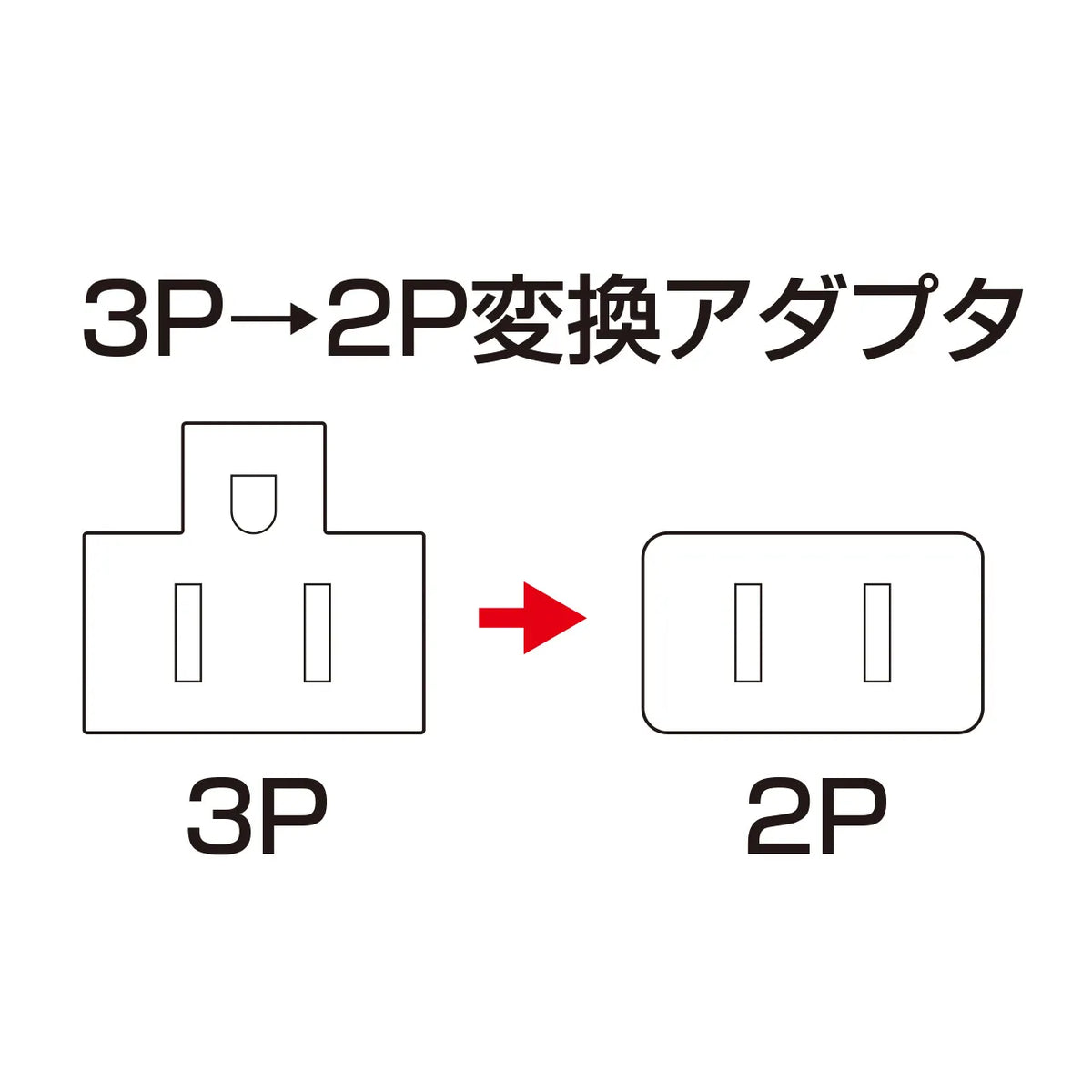 3P→2P変換アダプタ TAP-AD8BK