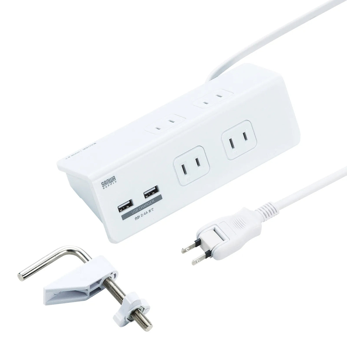 クランプ固定式タップ (ホワイト色) TAP-B105U-3WN