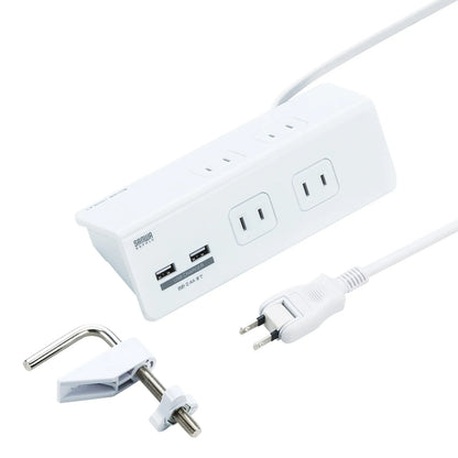 クランプ固定式タップ (ホワイト色) TAP-B105U-3WN