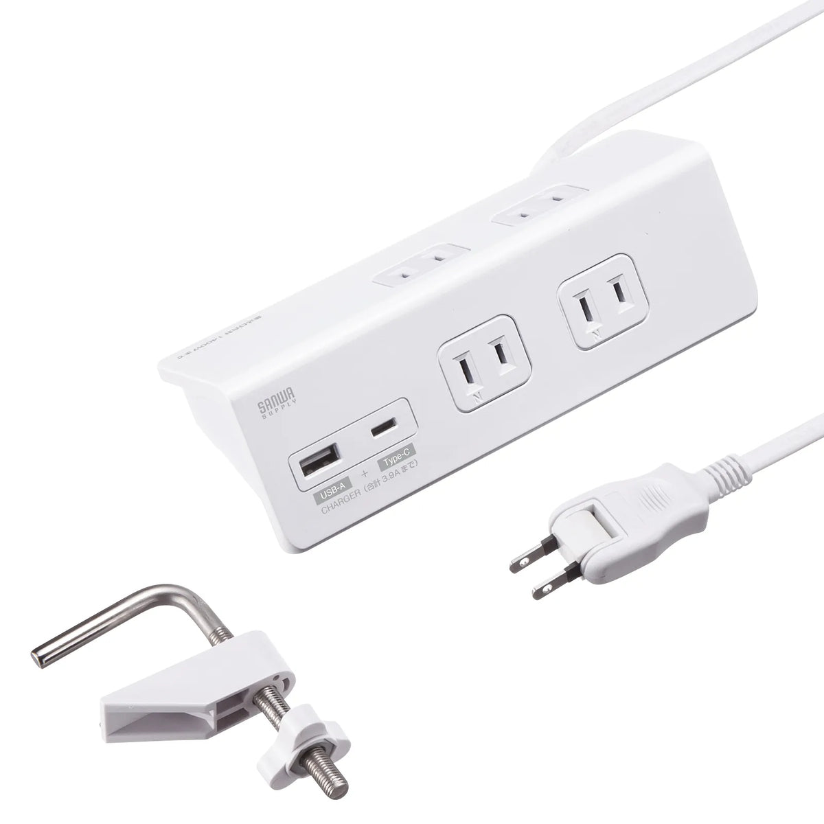 クランプ固定式タップ (ホワイト色) TAP-B105UC-3W