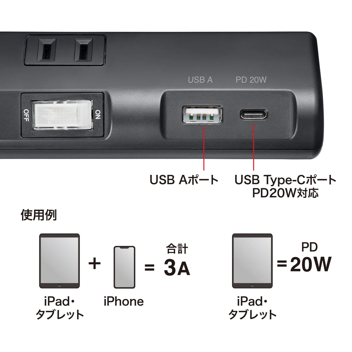 Power saving power strip TAP-B107UC-1BK