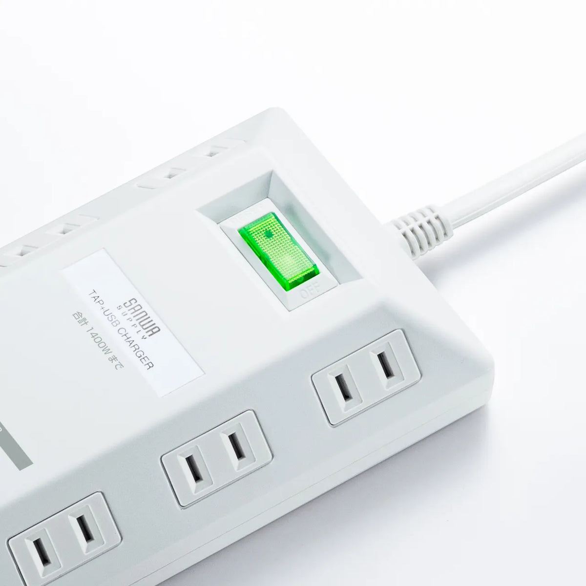 USB charging port power strip, flat type, TAP-B109U-3WN