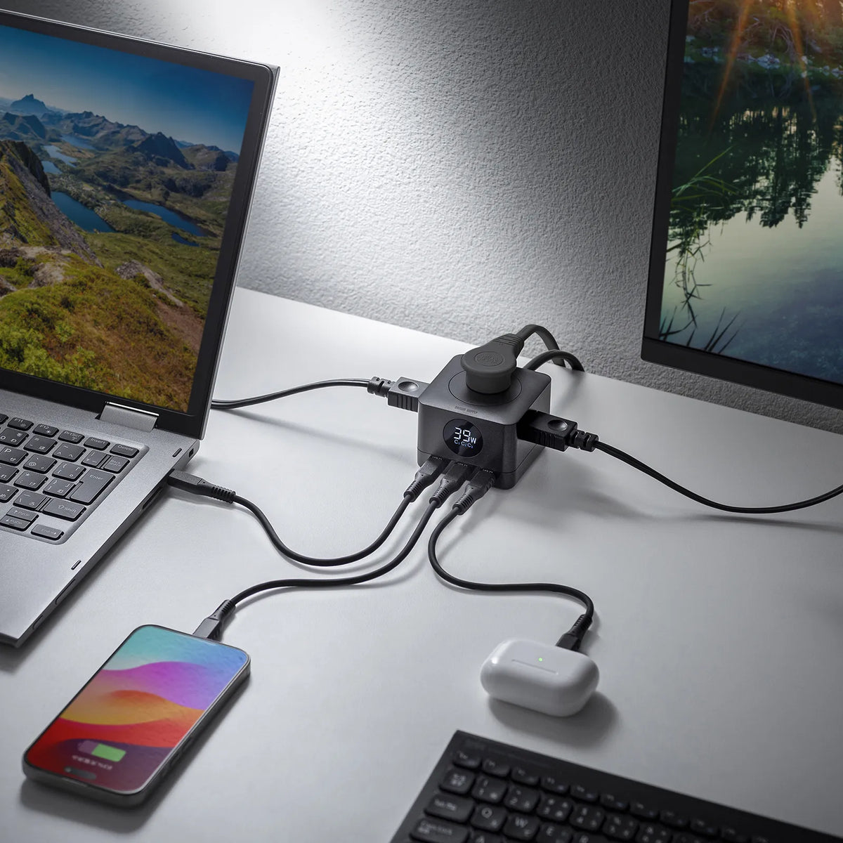 PD67W USB-Cx3GaN窒化ガリウム 充電機能付き3個口タップ TAP-B111C3BK