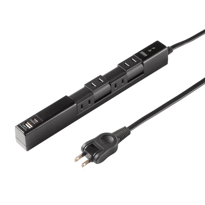 回転タップ（AC4個口＋Type-C＋USB-A・PD20W・ブラック) TAP-B113UC-2BK
