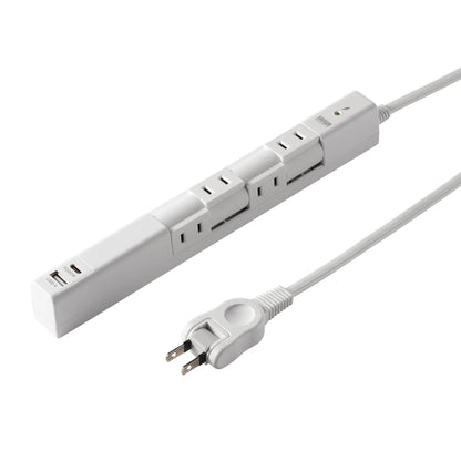 回転タップ（AC4個口＋Type-C＋USB-A・PD20W・ホワイト) TAP-B113UC-2W