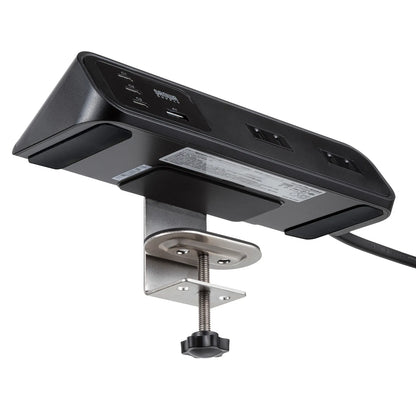 Clamp-type power strip (4 AC outlets + 3 USB-C + 1 USB-A, PD 65W, Black) TAP-B114UC-2BK