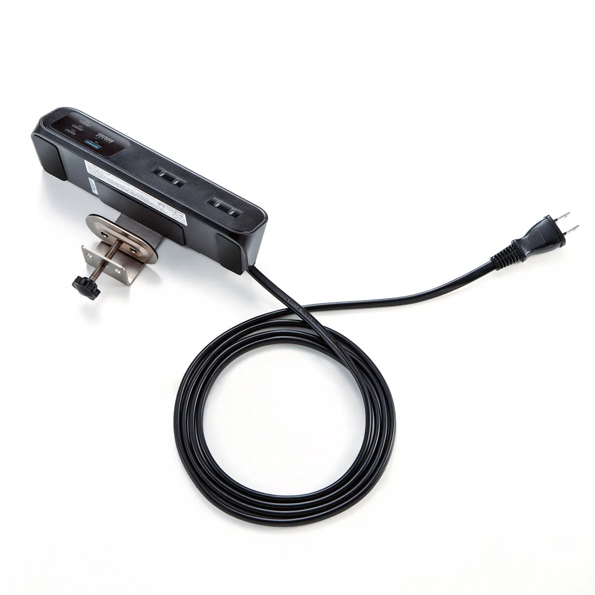 Clamp-type power strip (4 AC outlets + 3 USB-C + 1 USB-A, PD 65W, Black) TAP-B114UC-2BK