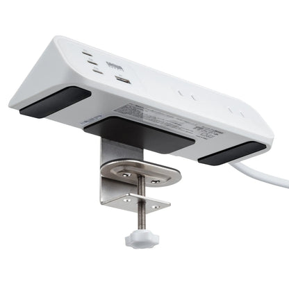 Clamp-type power strip (4 AC outlets + 3 USB-C + 1 USB-A, PD 65W, White) TAP-B114UC-2W