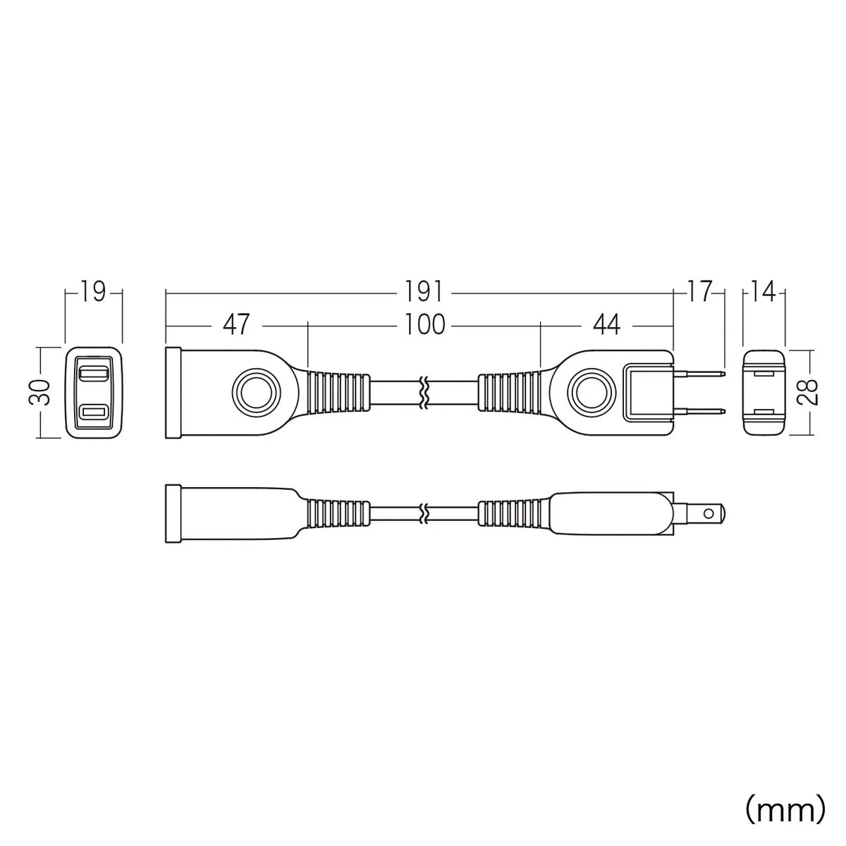 Power extension cord TAP-EX21001