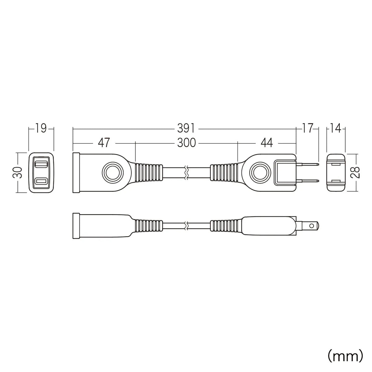 Power extension cord TAP-EX21003