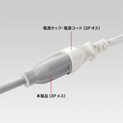 電源延長コード2m（3P-3P） TAP-EX253-2
