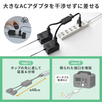 AC adapter dedicated power extension cord TAP-EX2BKN