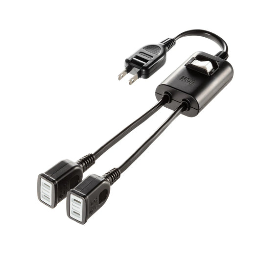 Power extension cord with centralized switch TAP-EX2SWBK