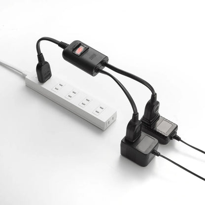 Power extension cord with centralized switch TAP-EX2SWBK