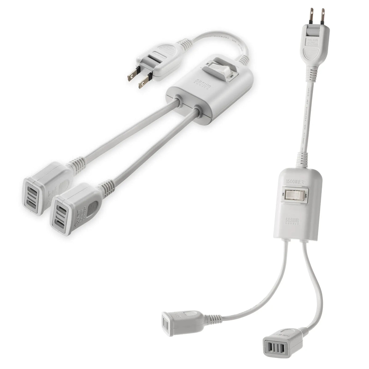 Power extension cord with centralized switch TAP-EX2SWW