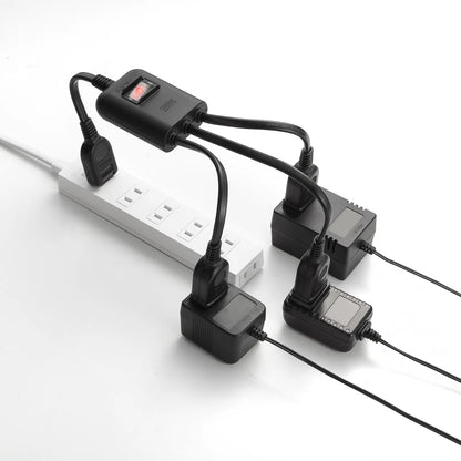 Power extension cord with centralized switch TAP-EX3SWBK