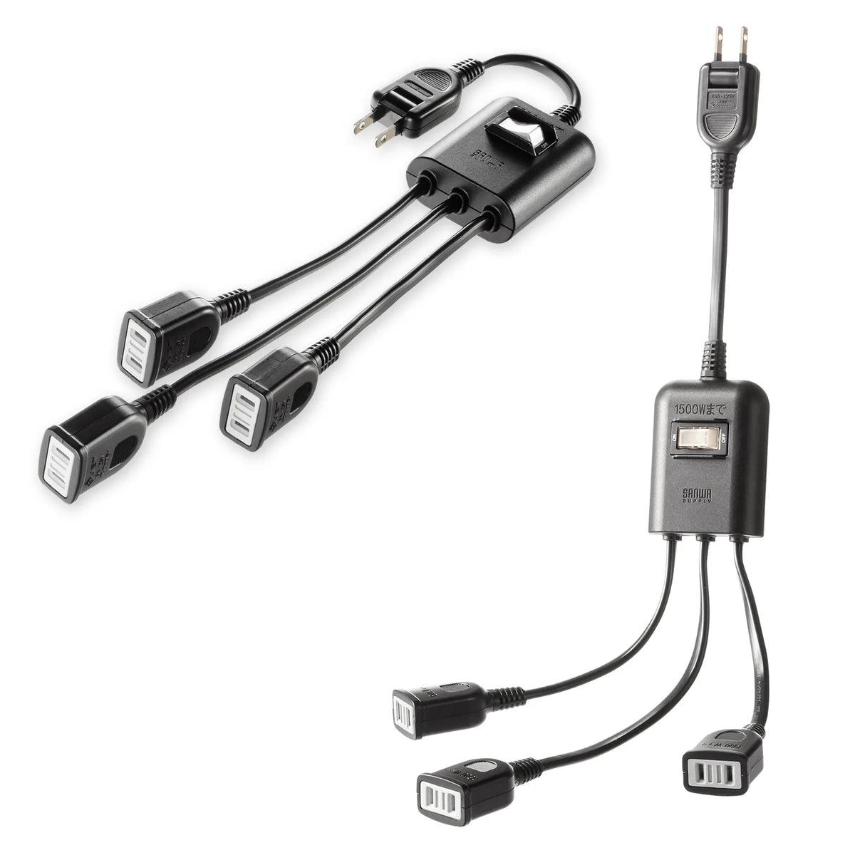 Power extension cord with centralized switch TAP-EX3SWBK
