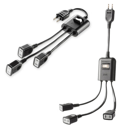 Power extension cord with centralized switch TAP-EX3SWBK