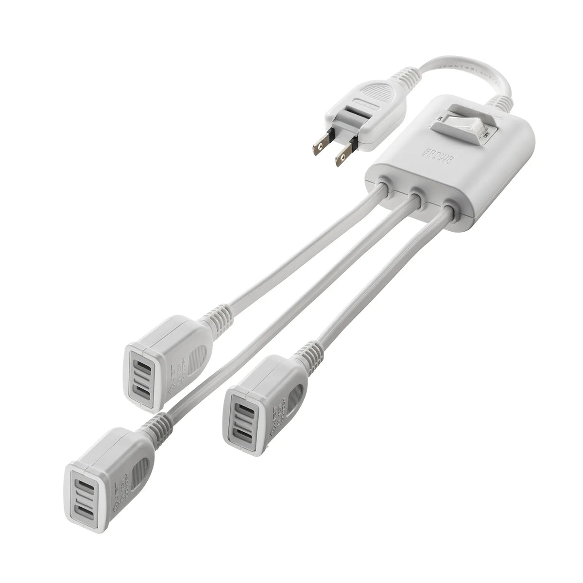 Power extension cord with centralized switch TAP-EX3SWW