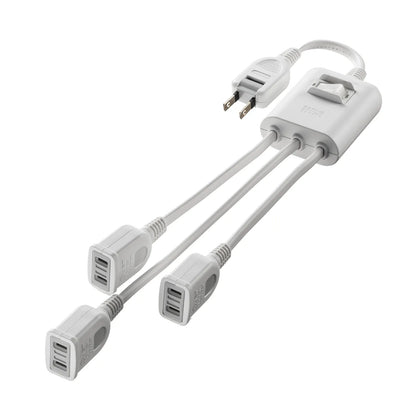 Power extension cord with centralized switch TAP-EX3SWW