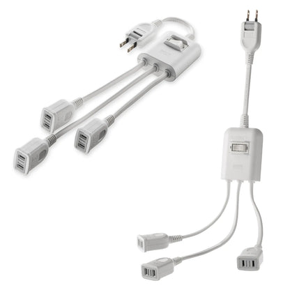 Power extension cord with centralized switch TAP-EX3SWW