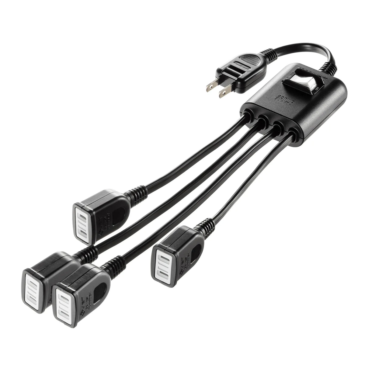 Power extension cord with centralized switch TAP-EX4SWBK