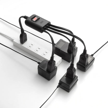 Power extension cord with centralized switch TAP-EX4SWBK