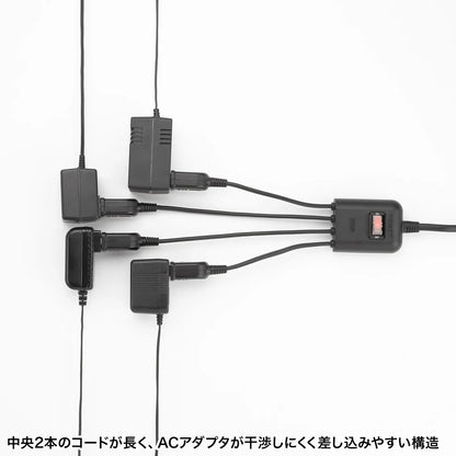 Power extension cord with centralized switch TAP-EX4SWBK