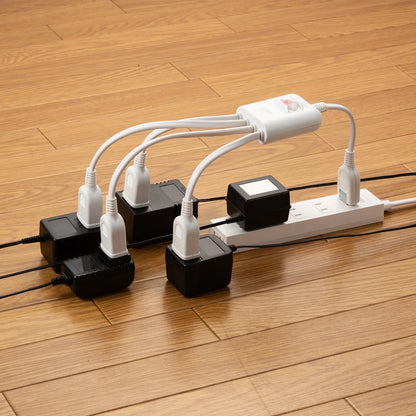 Power extension cord with centralized switch TAP-EX4SWW